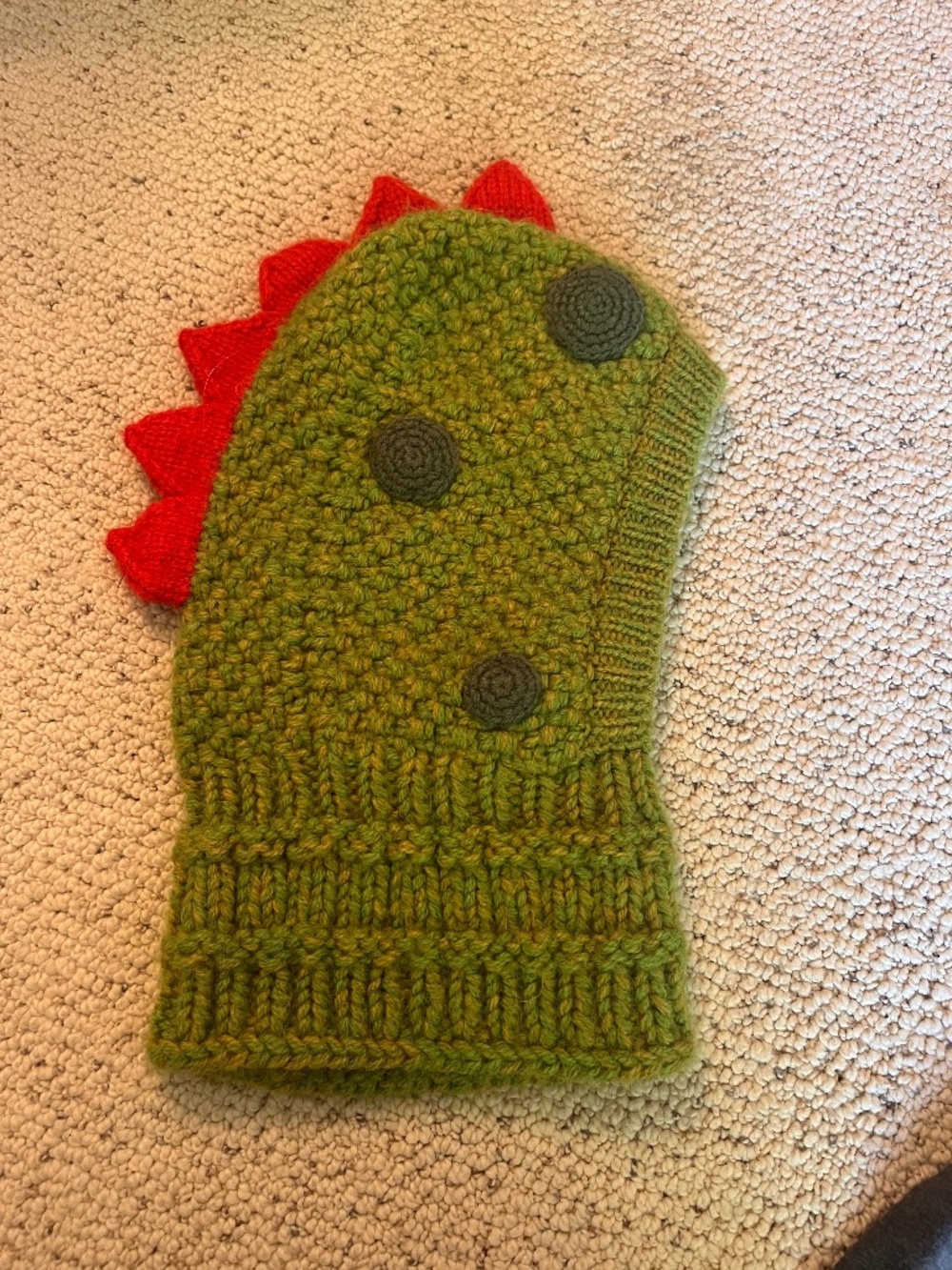 Green Dino Winter Hat - Kids